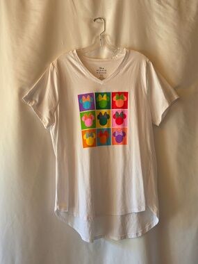 Disney Warhol Minnie Mouse T-Shirt White Short Sleeve Juniors Plus Size 14/16